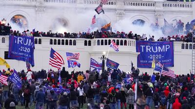 Rioters on the West Front at the US Capitol on January 6, 2021, in Washington. AP Photo