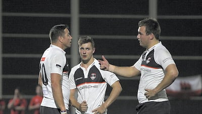 Rory Arthur, centre, has excelled for Dubai Exiles since returning from injury. Satish Kumar / The National
