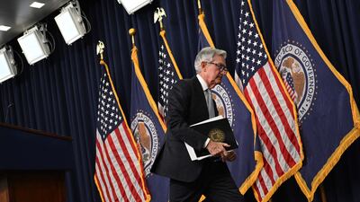 US Federal Reserve Board chairman Jerome Powell. The Fed delivered another steep interest rate increase earlier this month to take the benchmark lending rate to 3.75 to 4 per cent, the highest since January 2008. AFP