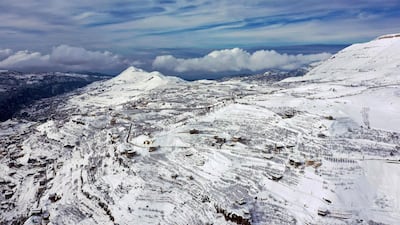 An aerial view of the UNESCO World Heritage site of the Qadisha valley near the Cedars area in the Lebanese mountains norh of Beirut, 1,800 metres above sea level. AFP