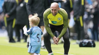 Manchester City's Pablo Zabaleta announced before Saturday's Premier League game against Leicester City at the Etihad Stadium he will leave the club in the summer. Jason Cairnduff / Reuters