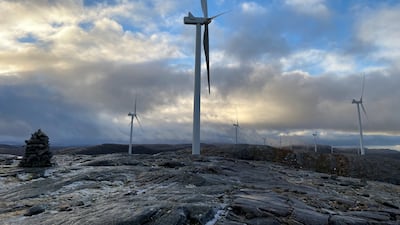 The Roan onshore wind farm in Norway's Fosen region. European carbon prices leapt 67 per cent in the first half of this year and reached a record of €88.88 on December 8. Photo: Reuters