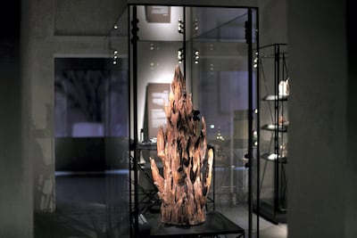 A 1.2-metre piece of an oud that weighs 28 kilograms is part of the Perfume House's collection. Reem Mohammed / The National