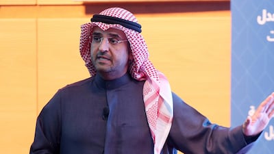 Kuwaiti Minister of Finance Nayef Al-Hajraf, speaks during a press conference in Kuwait City on January 21, 2019, to announce the budget of the State of Kuwait for the year 2019/2020. - Kuwait approved its national budget today, projecting a significant deficit for a fifth year in a row due to low oil prices. (Photo by Yasser Al-Zayyat / AFP)