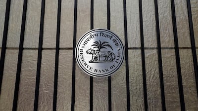 A Reserve Bank of India (RBI) logo at the entrance gate of its headquarters in Mumbai, India. The central bank is expected to keep rates steady. Shailesh Andrade/Reuters