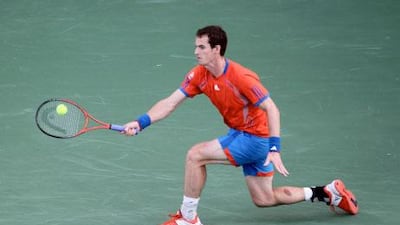 Andy Murray in action against Novak Djokovic at the Dubai Tennis Championships on Friday.