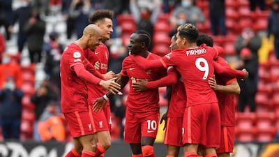 Sadio Mane celebrates scoring his - and Liverpool's - second goal in their 2-0 win against Crystal Palace at Anfield on Sunday, May 23. Reuters
