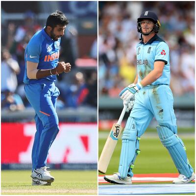 India bowler Jasprit Bumrah and England batsman Jos Buttler. Getty Images