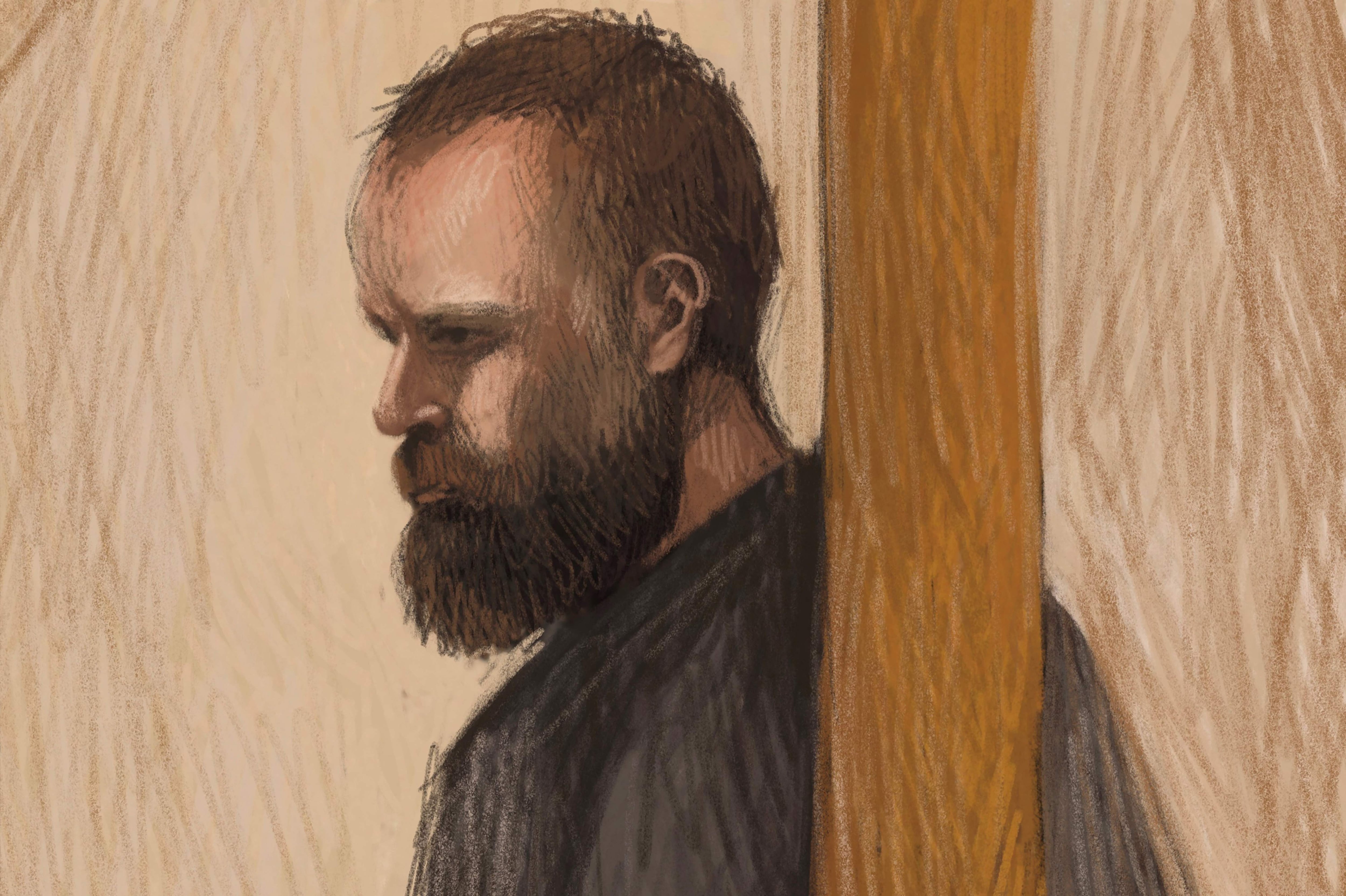 Brendan Nugent, 43, depicted in a court sketch at a hearing in Wangaratta. AFP