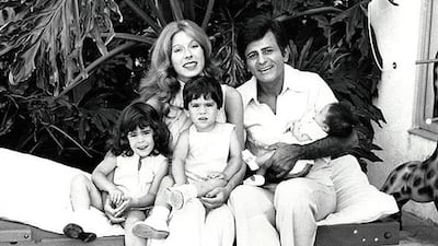 Casey Kasem with his first wife Linda and their children Kerri (left), Mike and Julie in an undated photo. Linda was his first wife.