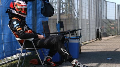 Nico Hulkenberg an only reflect on what might have been after the disintegration of his front wing leaves him out of the race in Hungary. Ferenc Isza / AFP