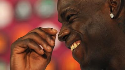 Mario Balotelli talks to the media ahead of Italy's Euro 2012 quarter final with England.