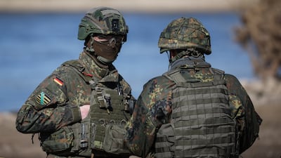 German soldiers take part in a military exercise in Hohengoehren, near Tangermunde, eastern Germany, last month. AFP
