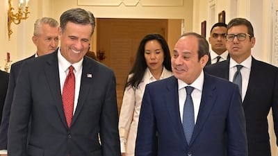 Egypt's President Abdel Fattah El Sisi with CIA director John Ratcliffe during a meeting in Cairo on Sunday. Photo: Egypt Presidency