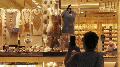 Gold jewellery demand reduced to 1,411.6 tonnes in 2020, a fall of 34 per cent compared to 2019, according to the World Gold Council. Photo: Pawan Singh / The National