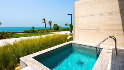 The plunge pool is a stone's throw from the sea.