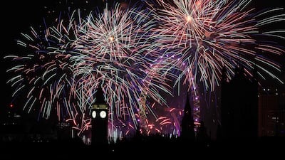 Fireworks over central London to celebrate the new year. AFP