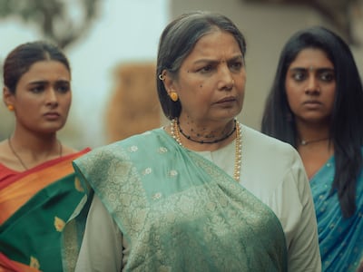 From left, Shalini Pandey, Shabana Azmi and Nimisha Sajayan. Photo: Netflix