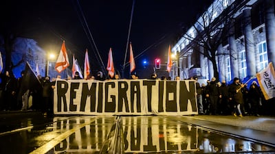 Right-wing groups gathered in Magdeburg, Germany, on Saturday to call for migration to be reversed. AP