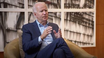 US Democratic presidential candidate Joe Biden during a discussion with former US president Barack Obama on the 2020 election at an undisclosed location. EPA