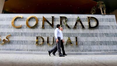 Nightly room rates at Conrad hotel start at the princely sum of Dh1,750. Pawan Singh / The National