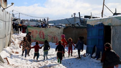 Syrian children in Al Hilal refugee camp near Baalbek, in eastern Lebanon. AFP