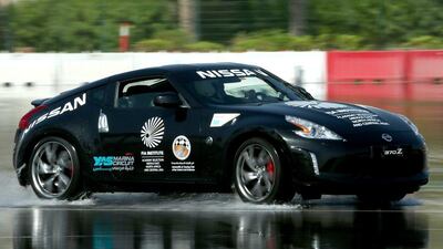 One of the young drivers shown during a test on Tuesday at the FIA Institute Young Driver Excellence Academy at Yas Marina Circuit in Abu Dhabi. Warren Little / Getty Images