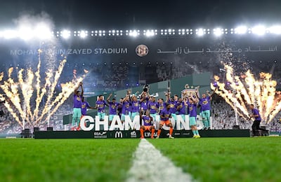 President's Cup final winners Al Ain celebrate with the trophy. Wam