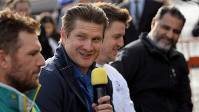 Former Australian player Shane Watson speaks at the ICC Men’s T20 World Cup 2022 100 days-to-go ceremony in Melbourne. AFP