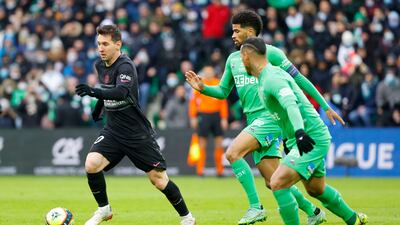 Paris Saint-Germain's Lionel Messi on the attack. Reuters