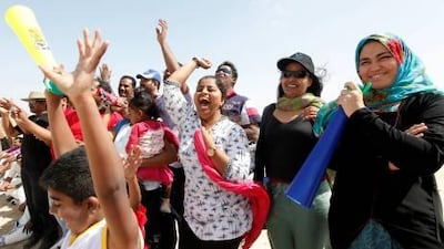Members of the Indian community in the UAE enjoy a cricket match in Umm Al Quwain, Dubai.