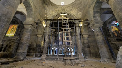 The church's marble floor is being completely redone, as part of renovations. AFP
