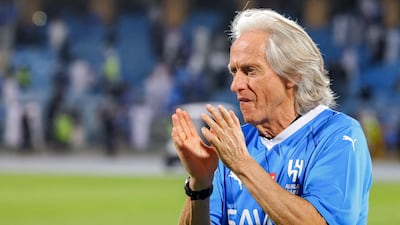 Hilal coach Jorge Jesus at the end of the game. AFP