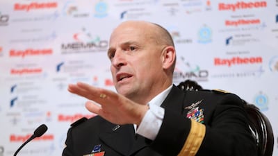 Brig Gen Neil Thurgood says countries in the region need to invest in new defence technologies collectively. “It is no longer good enough to have a successful standalone weapon system,” he says. Fatima Al Marzooqi / The National