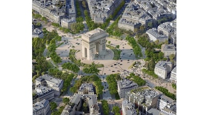 An image from the architectural firm PCA Stream showing the planned transformation for the Champs-Elysees in Paris. Courtesy PCA Stream