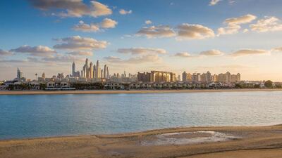 From the villa’s private beach, you can gaze out over the Marina skyline and the Burj Al Arab. Courtesy LuxHabitat