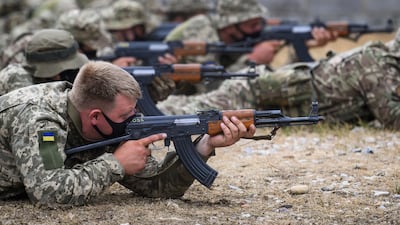 Some Ukrainian troops are already trained in Britain in an operation involving nine countries. Getty