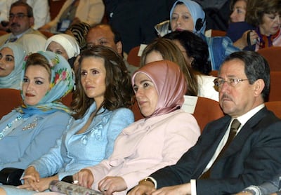 Asma Al Assad and Fawaz Akhras pictured in Damascus. AFP