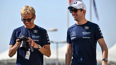 Williams' Thai driver Alex Albon and Canadian teammate Nicholas Latifi. AFP
