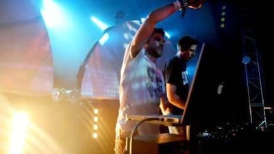 Groove Armada members Tom Findlay, left, and Andy Cato. Kristian Dowling / Getty Images / AFP