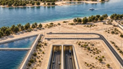 A section of the Mid-Island Parkway project under construction. Photo: Abu Dhabi Media Office
