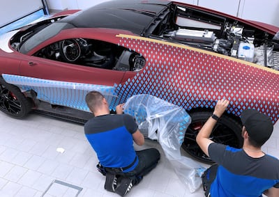 It took the team over 18 months to find and implement the technical and graphic solutions for the Bugatti Divo Lady Bug. Courtesy Bugatti