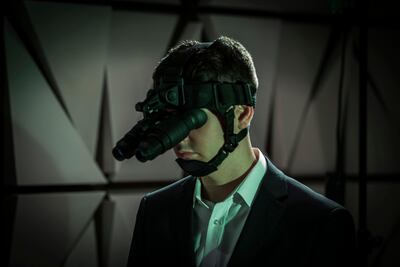 A waiter in his night-vision goggles at Noire. Courtesy Fairmont Dubai