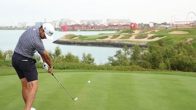 Rafa Cabrera Bello of Spain tees off during the Pro-Am prior to the Abu Dhabi HSBC Championship at Yas Links Golf Course. Getty