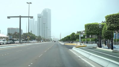 Moderate winds at Abu Dhabi causing sandstorms and hazy visibility at the Corniche. Victor Besa/The National