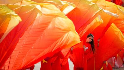 Performers take part in a parade celebrating the 80th anniversary of independence in Hanoi, Vietnam. Reuters