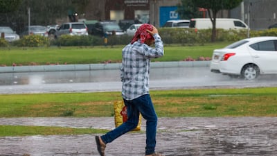 There was also some flooding in Abu Dhabi. Victor Besa / The National