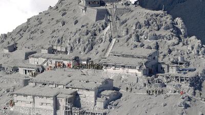 Mount Ontake, about 210 kilometres west of Tokyo, sits on the border of Nagano and Gifu prefectures, on the main Japanese island of Honshu. The volcano’s last major eruption was in 1979. Kyodo News / AP Photo