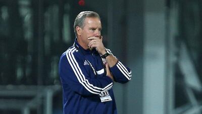 Paulo Bonamigo shown managing Sharjah during an Arabian Gulf League match against Al Jazira in January. Pawan Singh / The National / January 2, 2014