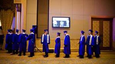 Members of the first class of the Gleneg School attend their graduation ceremony at Emirates Palace.